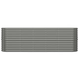 Garden Raised Bed Galvanised Steel 224x40x68 cm Grey