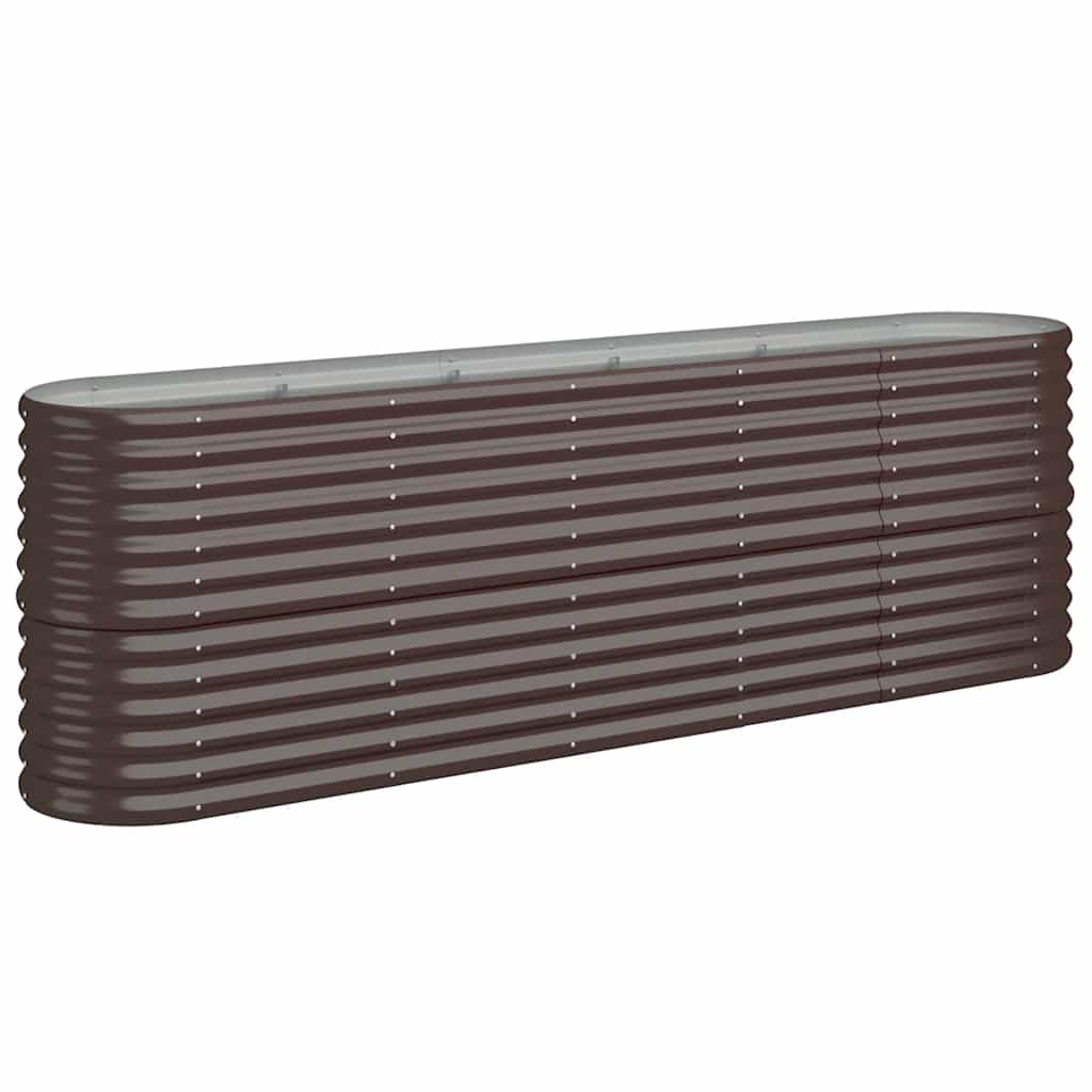 Garden Raised Bed Galvanised Steel 224x40x68 cm Brown