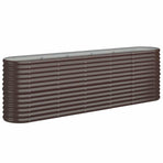 Garden Raised Bed Galvanised Steel 224x40x68 cm Brown