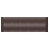Garden Raised Bed Galvanised Steel 224x40x68 cm Brown