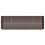 Garden Raised Bed Galvanised Steel 224x40x68 cm Brown - Side View