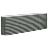 Garden Raised Bed Galvanised Steel 224x40x68 cm Anthracite