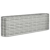 Garden Raised Bed Galvanised Steel 224x40x68 cm Silver