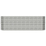 Garden Raised Bed Galvanised Steel 224x40x68 cm Silver