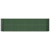 Garden Raised Bed Galvanised Steel 260x40x68 cm Green - Side View