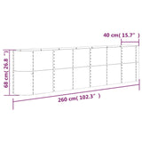 Garden Raised Bed Galvanised Steel 260x40x68 cm Green - Rear View