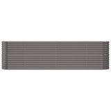 Garden Raised Bed Galvanised Steel 260x40x68 cm Grey