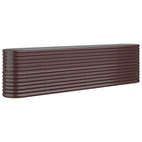 Garden Raised Bed Galvanised Steel 260x40x68 cm Brown