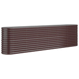 Garden Raised Bed Galvanised Steel 260x40x68 cm Brown - Front View