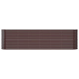 Garden Raised Bed Galvanised Steel 260x40x68 cm Brown
