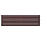 Garden Raised Bed Galvanised Steel 260x40x68 cm Brown - Side View