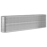 Garden Raised Bed Galvanised Steel 260x40x68 cm Silver