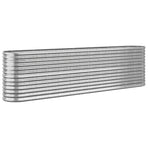 Garden Raised Bed Galvanised Steel 260x40x68 cm Silver