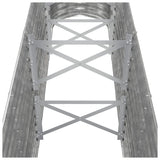 Garden Raised Bed Galvanised Steel 260x40x68 cm Silver - 45-Degree Angle