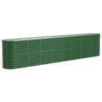 Garden Raised Bed Galvanised Steel 332x40x68 cm Green