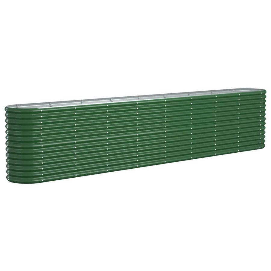 Garden Raised Bed Galvanised Steel 332x40x68 cm Green