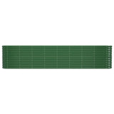 Garden Raised Bed Galvanised Steel 332x40x68 cm Green - Side View