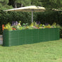Garden Raised Bed Galvanised Steel 332x40x68 cm Green