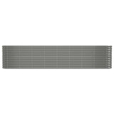Garden Raised Bed Galvanised Steel 332x40x68 cm Grey