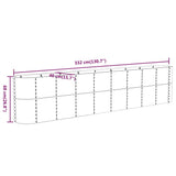Garden Raised Bed Galvanised Steel 332x40x68 cm Grey