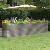 Garden Raised Bed Galvanised Steel 332x40x68 cm Grey