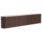 Garden Raised Bed Galvanised Steel 332x40x68 cm Brown