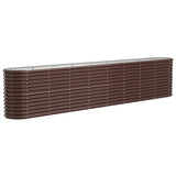 Garden Raised Bed Galvanised Steel 332x40x68 cm Brown - Front View