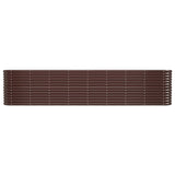 Garden Raised Bed Galvanised Steel 332x40x68 cm Brown