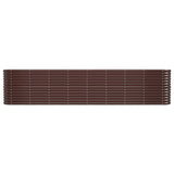 Garden Raised Bed Galvanised Steel 332x40x68 cm Brown - Side View