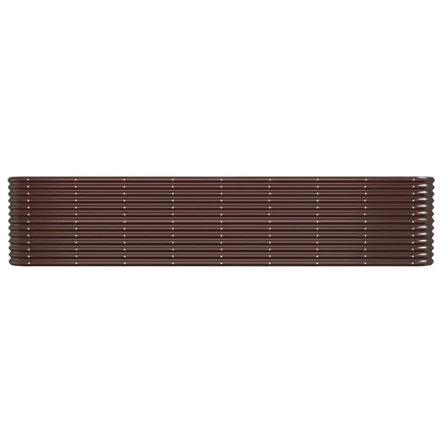 Garden Raised Bed Galvanised Steel 332x40x68 cm Brown