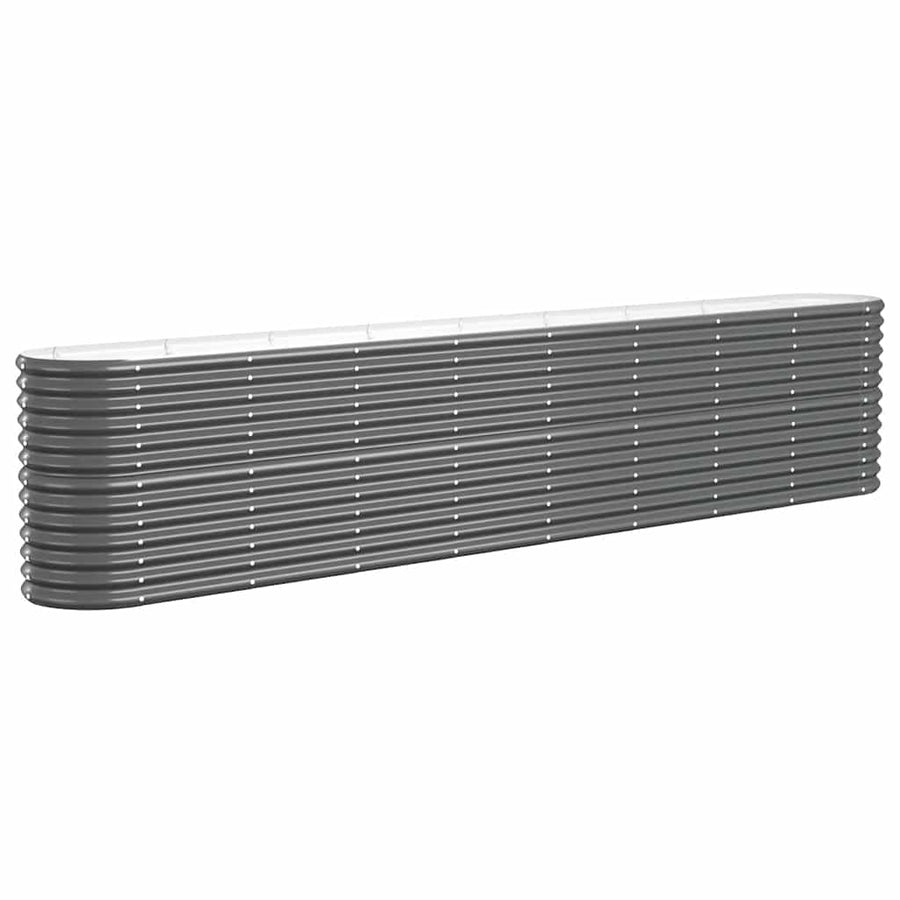 Garden Raised Bed Galvanised Steel 332x40x68 cm Anthracite