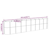 Garden Raised Bed Galvanised Steel 332x40x68 cm Silver - Rear View