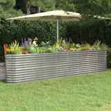 Garden Raised Bed Galvanised Steel 332x40x68 cm Silver