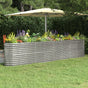 Garden Raised Bed Galvanised Steel 332x40x68 cm Silver