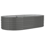 Garden Raised Bed Galvanised Steel 152x80x36 cm Grey - Front View