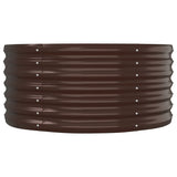 Garden Raised Bed Galvanised Steel 152x80x36 cm Brown
