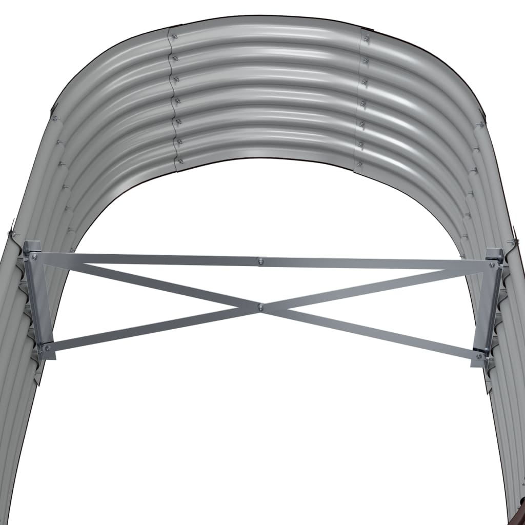 Garden Raised Bed Galvanised Steel 152x80x36 cm Brown