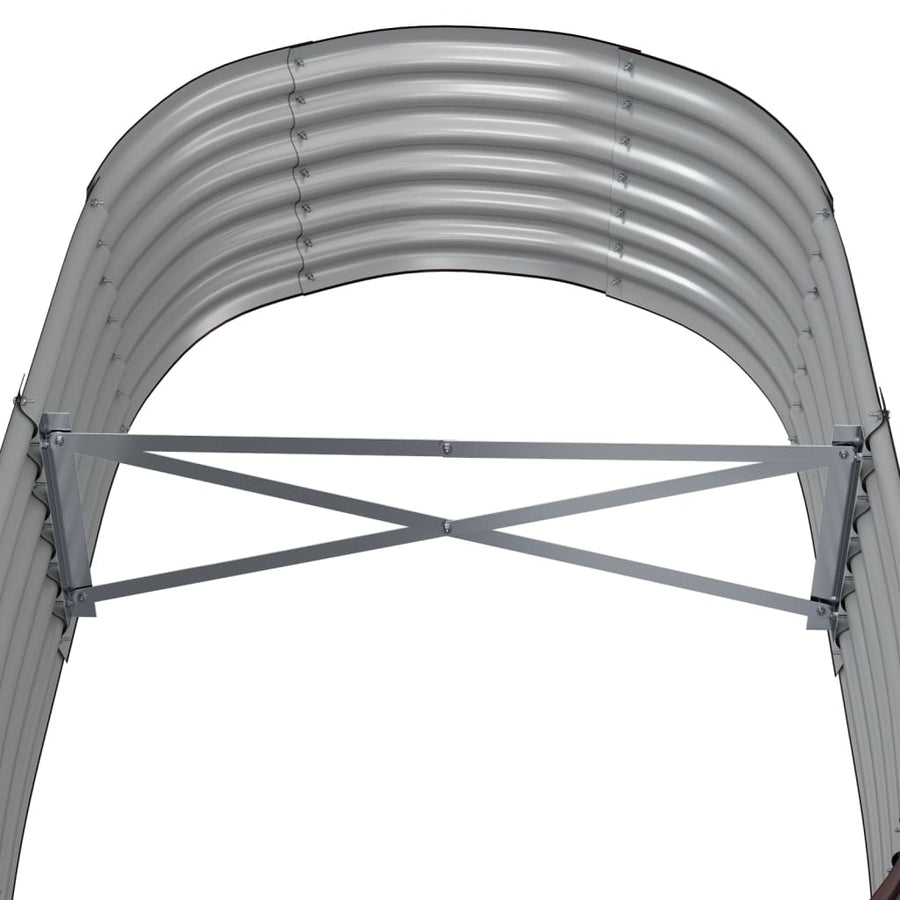 Garden Raised Bed Galvanised Steel 152x80x36 cm Brown