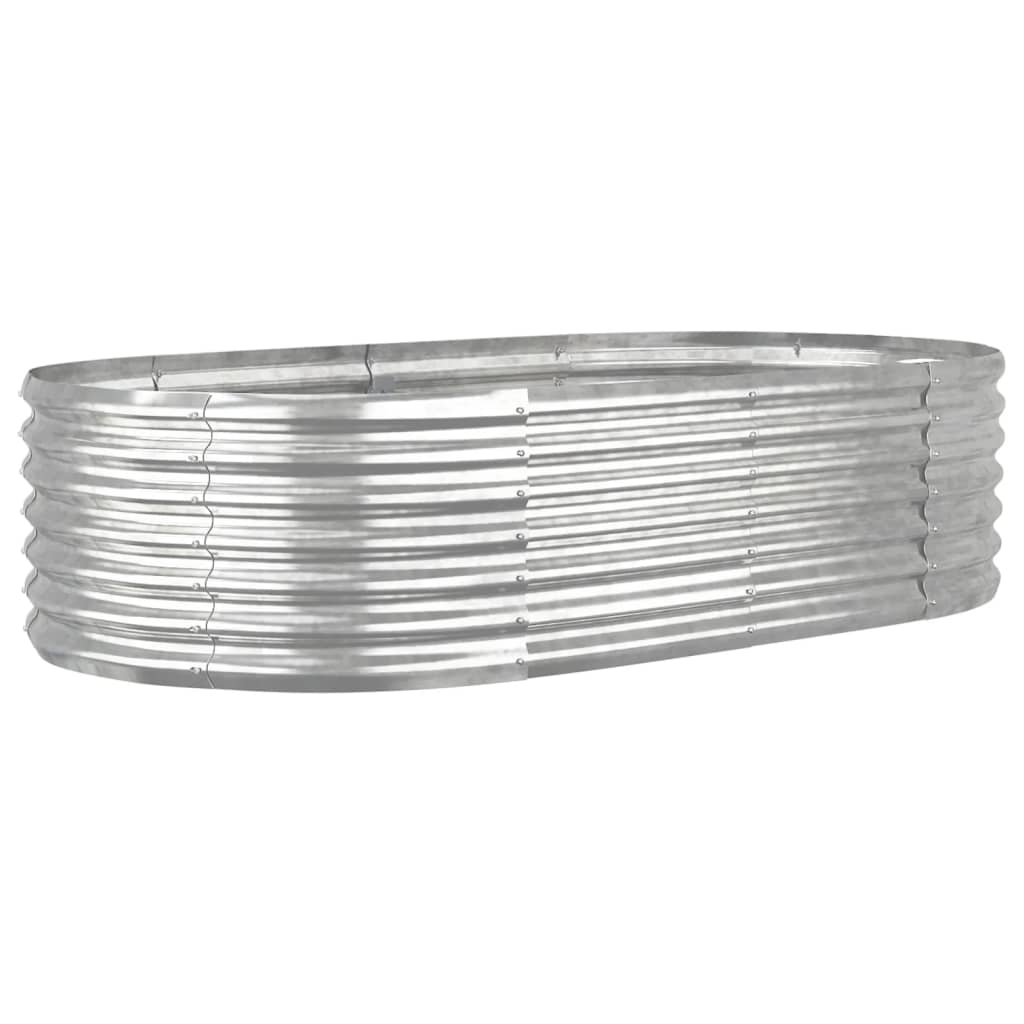 Garden Raised Bed Galvanised Steel 152x80x36 cm Silver
