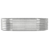 Garden Raised Bed Galvanised Steel 152x80x36 cm Silver - Side View