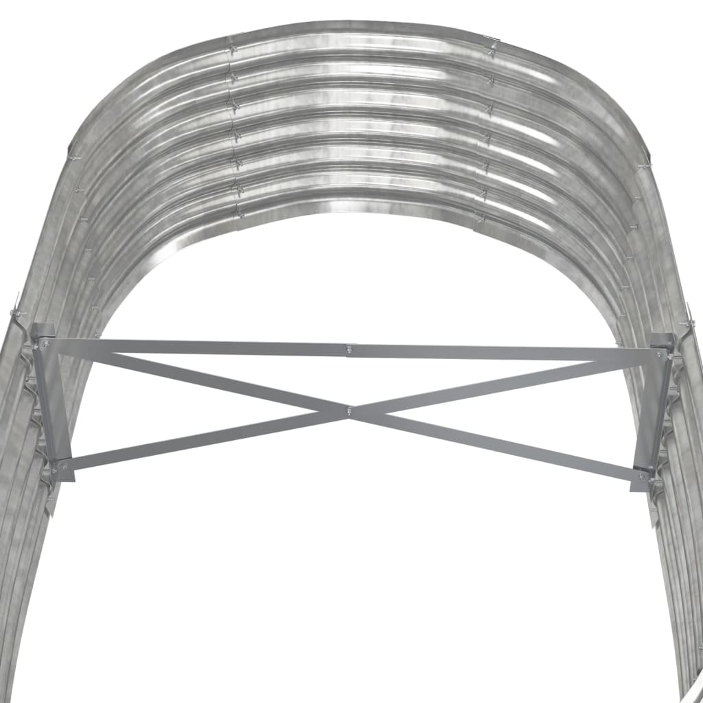 Garden Raised Bed Galvanised Steel 152x80x36 cm Silver