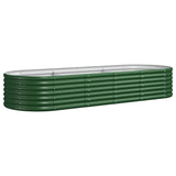Garden Raised Bed Galvanised Steel 224x80x36 cm Green - Front View