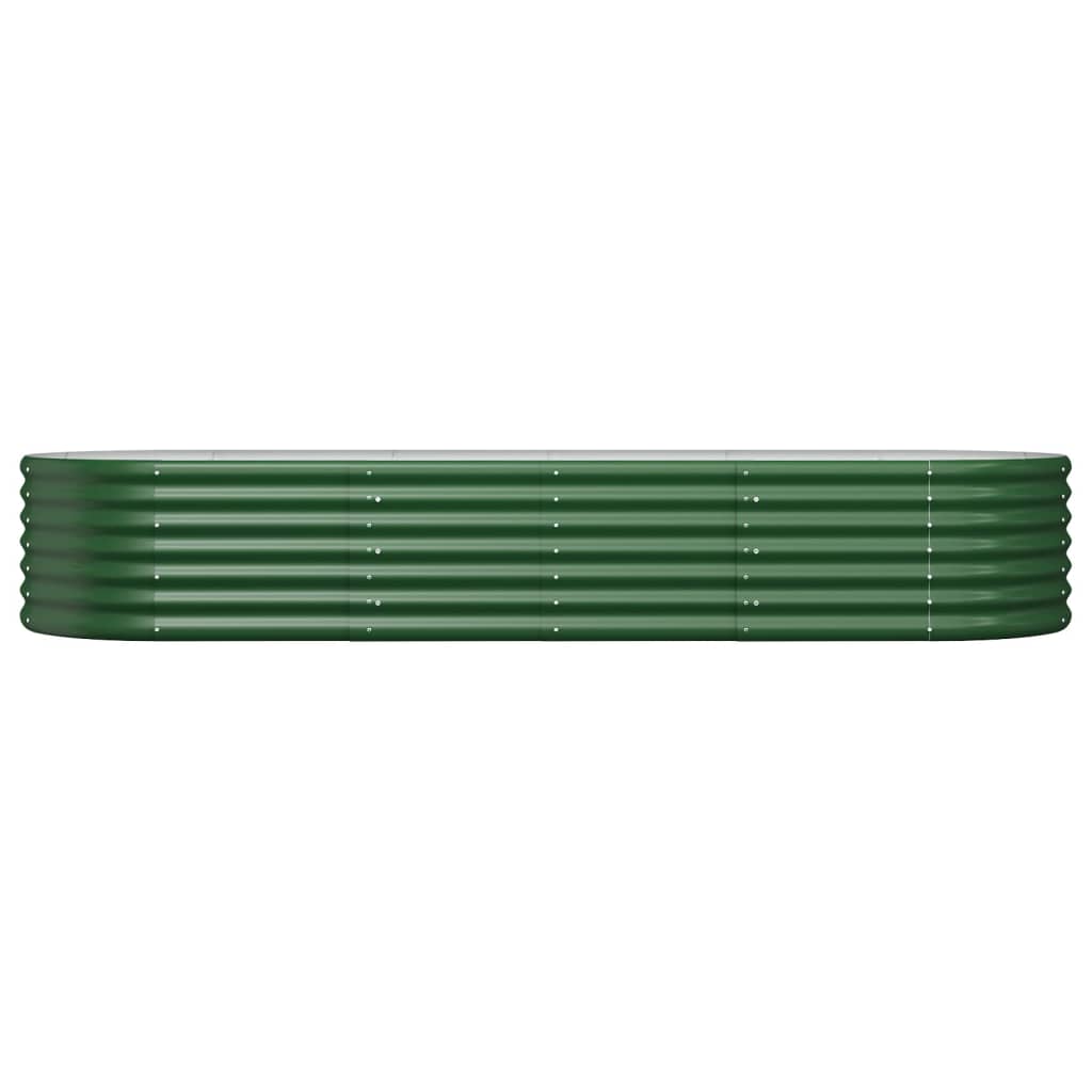 Garden Raised Bed Galvanised Steel 224x80x36 cm Green