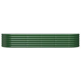 Garden Raised Bed Galvanised Steel 224x80x36 cm Green