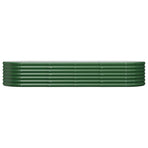 Garden Raised Bed Galvanised Steel 224x80x36 cm Green