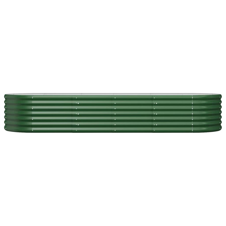 Garden Raised Bed Galvanised Steel 224x80x36 cm Green