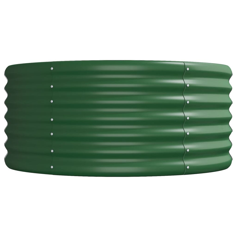 Garden Raised Bed Galvanised Steel 224x80x36 cm Green