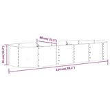Garden Raised Bed Galvanised Steel 224x80x36 cm Green
