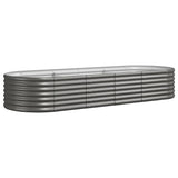 Garden Raised Bed Galvanised Steel 224x80x36 cm Grey