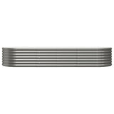 Garden Raised Bed Galvanised Steel 224x80x36 cm Grey